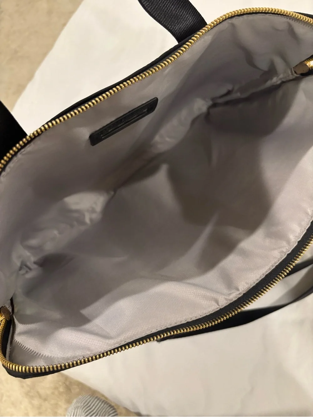 Tumi Black Nylon Laptop Briefcase with Gold Hardware